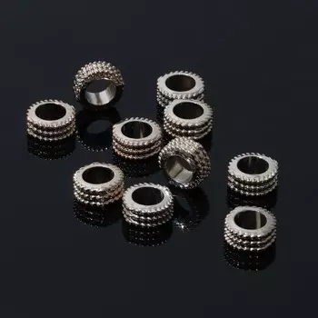 Кримп (покрывная бусина) 1,21,20,5 см, (набор 10 шт.), цвет серебро