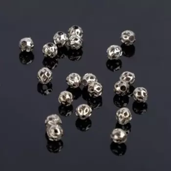 Кримп - зажимная бусина, СМ-393 (набор 20 шт.), 4 мм, цвет серебро