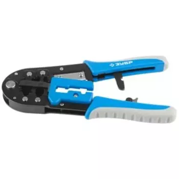 Кримпер универсальный ЗУБР 22675, DATA-КОННЕКТ, встроенный кабелерез, съемник изоляции