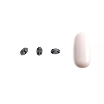 Кристаллы для объёмной инкрустации Pole «Овал», №1, чёрный, 10 шт