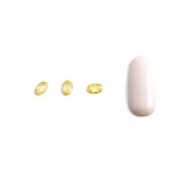 Кристаллы для объёмной инкрустации Pole «Овал», №1, тёмно-жёлтый, 10 шт