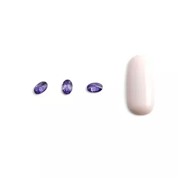 Кристаллы для объёмной инкрустации Pole «Овал», №1, фиолетовый, 10 шт