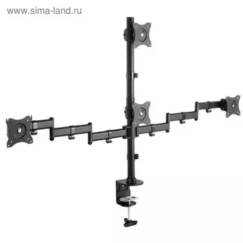 Кронштейн ARM Media LCD-T16,для 4-х мониторов,наклонно-поворотный,15"-32",до 4х10 кг,черный