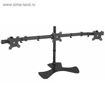 Кронштейн Cactus CS-VM-MP330S-BK, для 3-х мониторов, наклонный, 15"-24", до 3х8 кг, черный