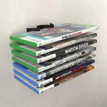 Кронштейн для хранения Blu-ray, CD и игровых дисков, настенный, черный