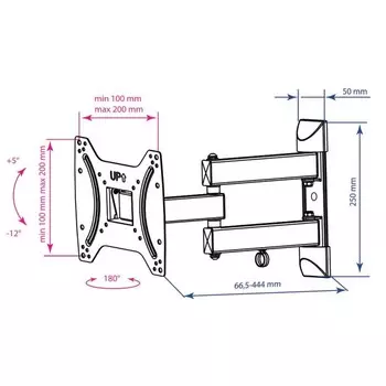 Кронштейн для телевизора Kromax DIX-22 черный 15"-48" макс.35кг настенный поворотно-выдвижно 10047