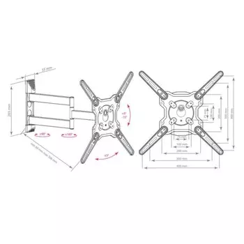 Кронштейн для телевизора Kromax OPTIMA-406 серый 22"-65" макс.40кг настенный поворот и накл 102951