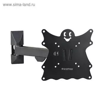 Кронштейн Kromax CASPER-203, для ТВ, наклонно-поворотный, 20-43", 57-307 мм от стены, черный