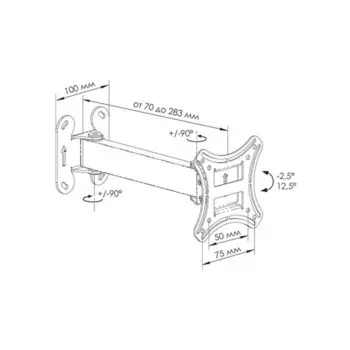 Кронштейн Trone LPS 41-10, для ТВ, наклонно-пов, 17"-23", до 25 кг, 280 мм, чёрный