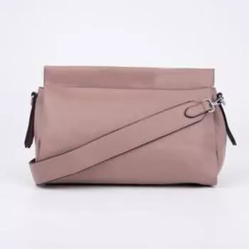 Кросс-боди, 3 отдела на магнитах, длинный ремень, цвет пудра