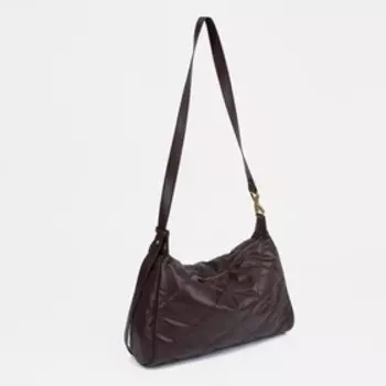 Сумка - мешок женская на молнии, 361023 см, тёмно-коричневая