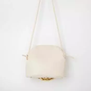 Кросс-боди, отдел на фермуаре, длинный ремень, цвет белый