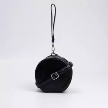 Кросс-боди, отдел на молнии, длинный ремень, цвет чёрный