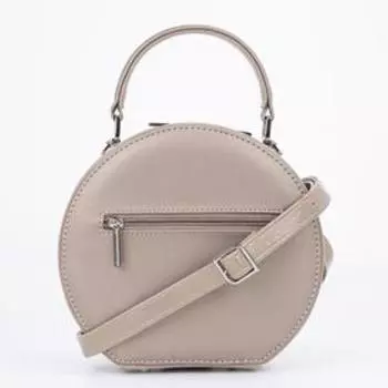 Кросс-боди, отдел на молнии, наружный карман, длинный ремень, цвет бежевый/золотистый