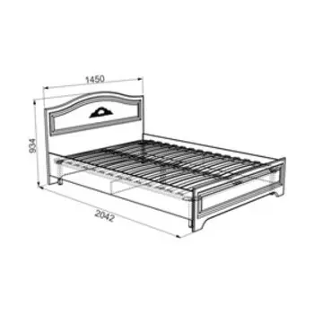 Кровать 1.4 Белла с основанием, 1400х2000 Белый/джелато софт