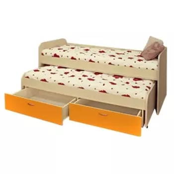 Кровать 2х ярусная №15 1960х910х860 Дуб молочный/Манго