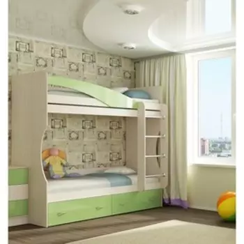 Кровать 2х ярусная Буратино, 1892х966х1855, зеленый