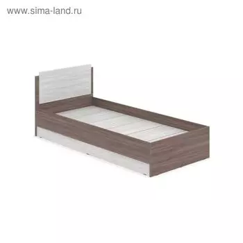 Кровать Аманда, 900х2000, Ясень шимо темный/Светлый