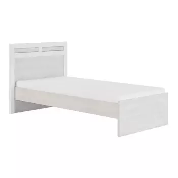 Кровать «Амели №1.1», 9002000 мм, без основания, цвет ясень анкор светлый / белый глянец