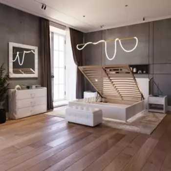 Кровать «Атриум New» с ПМ, 1800 × 2000 мм, 1 ящик, экокожа, цвет белый