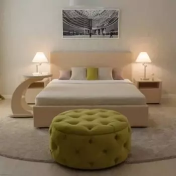 Кровать «Атриум» с ПМ, 160200 см, премиум велюр, цвет пески касабланки