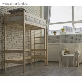Кровать-чердак «Л1», 8001600, массив сосны, без покрытия