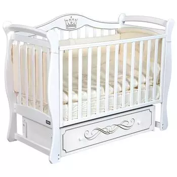 Кровать детская Bellini Charlize автостенка, универсальный маятник, цвет белый