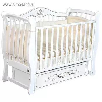 Кровать детская Bellini Charlize Elegance автостенка, маятник, цвет белый