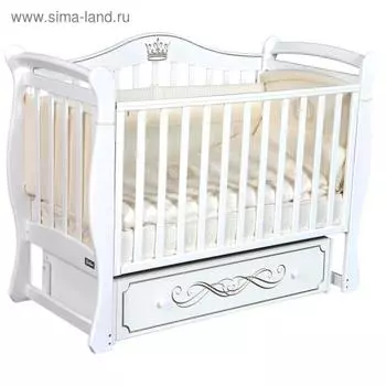 Кровать детская Bellini Stella автостенка, универсальный маятник, цвет белый