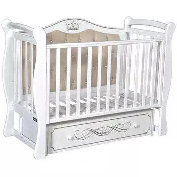 Кровать детская Bellini Tiffany мягкая спинка, универсальный маятник, цвет белый