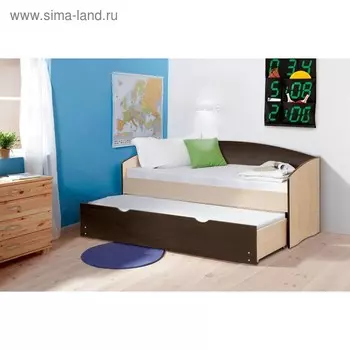 Кровать детская выдвижная, 800х1900 мм, 700х1800 мм, цвет дуб молочный/венге