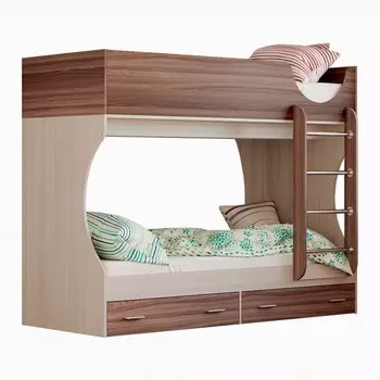 Кровать двухъярусная «Д2 New», 19329441574 мм, цвет ясень шимо светлый / шимо тёмный