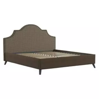 Кровать Фаина, 1800х2000, ортопедическое осн+ПМ, Труссарди/ Коричневый Ролан