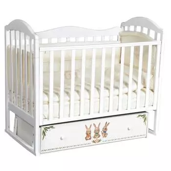 Кровать Gabriella, коллекция «Зайки», цвет белый