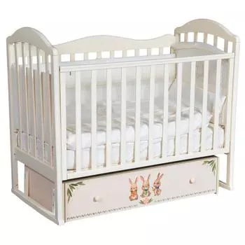 Кровать Gabriella, коллекция «Зайки», цвет слоновая кость