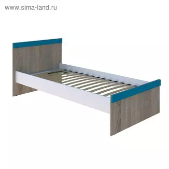 Кровать Юниор без ящиков 2052х1010х850Ясень шимо темный/Белая Аляска/Индиго