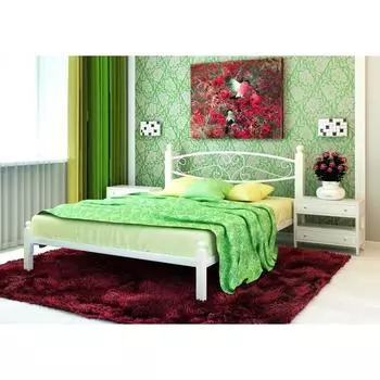 Кровать «Каролина Люкс», 12002000 мм, металл, цвет белый