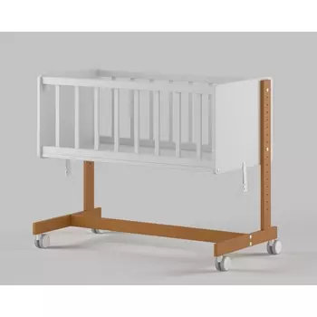 Кровать колыбельная 5 в 1 с матрасом, цвет белый бук