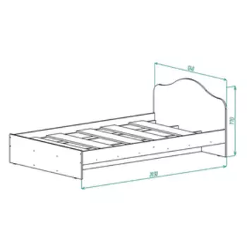 Кровать Кр-2 1200х2000, Дуб Сонома
