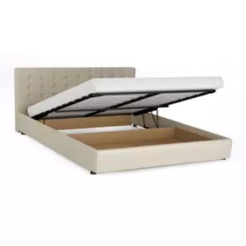 Кровать «Ла Скала» с ПМ, 180200 см, экокожа, цвет ванильное суфле