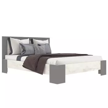 Кровать «Люсси», 16002000 мм, без основания, цвет дуб крафт белый / шифер серый