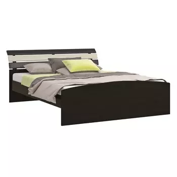 Кровать «Люсси», 1600 × 2000 мм, без основания, дуб венге / дымчатый / бежевый