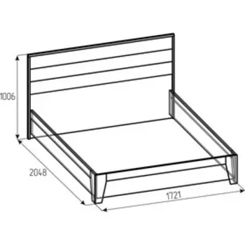 Кровать Люкс «Айрис 307», 2000 1600 мм, без основания, цвет белый / дуб золотистый