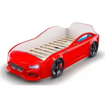 Кровать-машинка Dynamic красная, фары