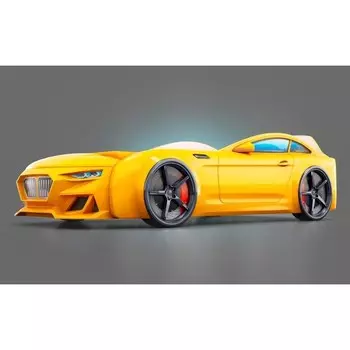 Кровать-машинка Dynamic жёлтая