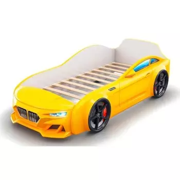 Кровать-машинка Dynamic жёлтая, фары