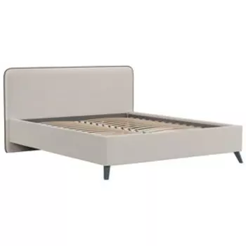 Кровать Миа, 1600х2000, ортопедическое осн+ПМ, Купер 17/Серо-Бежевый