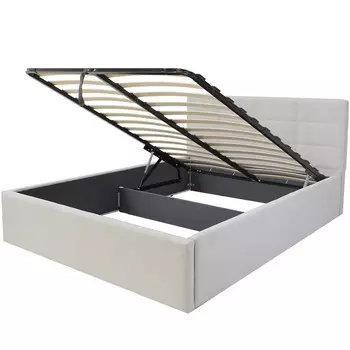 Кровать мягкая с подъёмным механизмом «Классик», 16002000 мм, велюр, цвет молочный