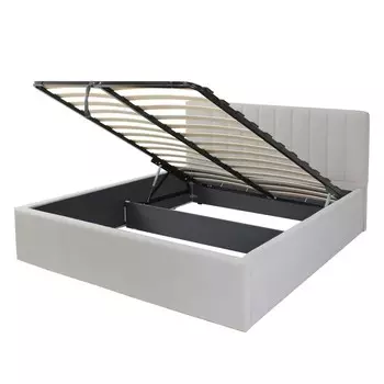 Кровать мягкая с подъёмным механизмом «Регги», 14002000 мм, велюр, цвет молочный