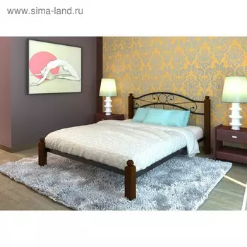 Кровать «Надежда Люкс», 12002000 мм, металл, цвет чёрный